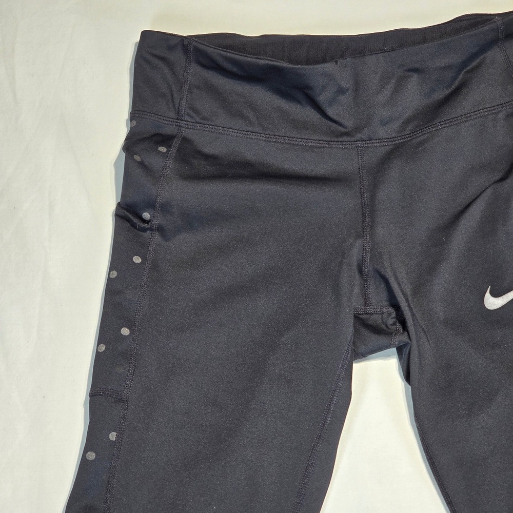 Nike Dri-FIT Womens Black Reflective Polka Dot Running Leggings CJ5567-10 Size M - Picture 8 of 16